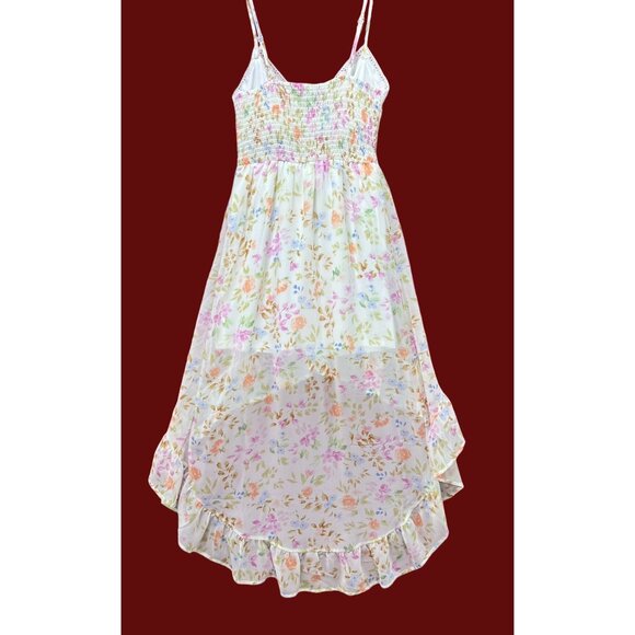 Rue 21 - Women's Summer Sleeveless High Low Hem Ruffle Floral Dress - White -XS - Picture 2 of 16